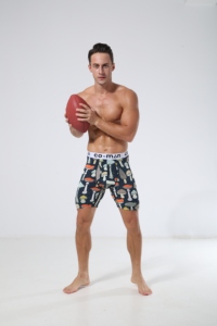 Biancheria intima da uomo taglie forti personalizzata Anti-usura in tessuto sportivo Boxer Shorts con gamba lunga Runner Logo posizionato in vita - Product Image 3