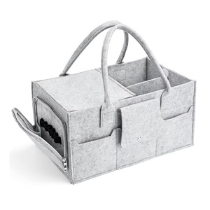 Cesta de Viaje de Fieltro Portátil con Múltiples Bolsillos y Logotipo Personalizado, Organizador de Guardería, Bolsa de Almacenamiento <span class=keywords><strong>para</strong></span> Pañales de Bebé, <span class=keywords><strong>para</strong></span> Recién <span class=keywords><strong>Nacidos</strong></span> - Product Image 1