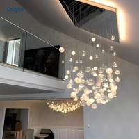 Lustre sphérique de luxe de style européen, luminaire suspendu au plafond pour duplex, loft, escalier, villa, salon