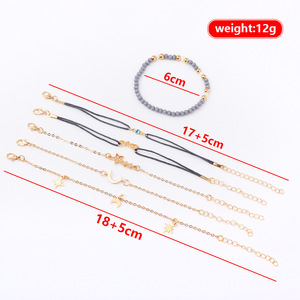Star Moon Charm <b>Bracelet</b> <b>Set</b> Gold Plated Alloy Women's Bohemia Jewelry Gift <b>Set</b> - Product Image 4