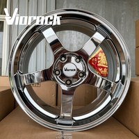 Velg Viorock 5 Spoke Chrome Forged 17 18 19 Inch 5x100 5x114.3 Custom Alloy Rims Cocok untuk Honda Toyota Mazda Subaru BRZ BMW