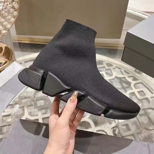 Zapatillas Retro Negras de Caña Alta para Mujer y Hombre, Transpirables, Suaves, Cómodas, con Plataforma y Cordones, Tipo Calcetín - Product Image 4