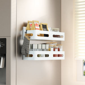 Étagère à épices magnétique sans perçage, organisateur latéral pour réfrigérateur, étagère magnétique puissante, rangement pour réfrigérateur, organisateur de cuisine - Product Image 1