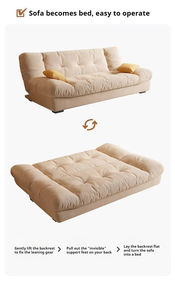 Offre Spéciale Chine Vendeur Futon Click Clack Tissu Nuageux 3 Siège Canapé Cum Lit Dormir Pliable Canapé-Lit en Bois pour Salon - Product Image 5