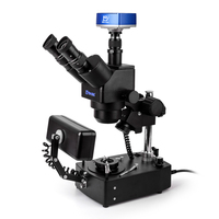 Jewelry Microscope 4K Digital Stereo Microscope for Diamond Gemstone Inspection Grading Appraisal with Continuous Zoom