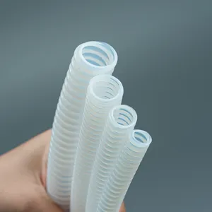 Plastic Flexible White Transparent Ptfe Corrugated Tube Corrosion Resistance Fuel Oil Liquid Ptfe Hose