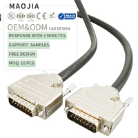 Cable Personalizado DB15 Macho a Macho, Cable Conector D-Sub de 15 Pines con Cubierta Metálica, Fabricante de Arnés de Cables OEM