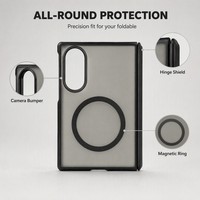 Étui pour Samsung Galaxy Z Fold 8, protection magnétique de la charnière, coque arrière translucide mate givrée, protection intégrale contre les chocs
