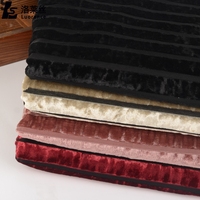 Tissu velours à rayures larges, tricot extensible en polyester, plusieurs couleurs, nouvelle collection