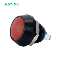 Interrupteurs à bouton-poussoir en acier inoxydable à 4 broches, 12 mm, 24 V, IP65, marche/arrêt, tête de champignon