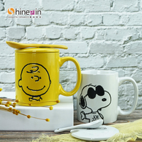 Accepter Tasse à café personnalisée Espresso Porcelaine Nez Tasses en céramique avec visage souriant Tasses en céramique vierges
