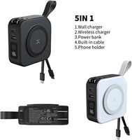 5 en 1 Portable 10000mAh Logo personnalisé Banque d'alimentation de voyage magnétique AU EU UK Plug AC Travel Power Adapter Charger avec câbles