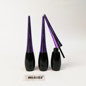 8ml Empty Cosmetic Eyeliner Tube Glossy Black <b>Bottle</b> With Metallized Cap Eyelash Packaging Liquid Eyeliner Container For Makeup - Product Image 6