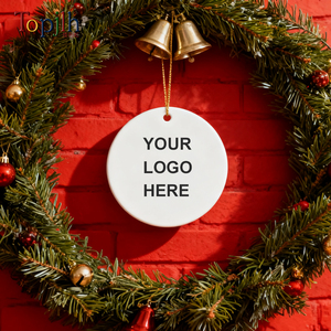 Ornement en céramique rond à sublimation Topjlh, 3 pouces, imprimable double face avec cordon doré, <span class=keywords><strong>photo</strong></span> personnalisée, logo, arbre <span class=keywords><strong>de</strong></span> Noël - Product Image 3