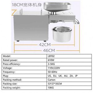 Máquina Extractora de Aceite de Semillas, Máquina para Hacer Aceite, Prensa de Aceite de Soja/Coco/Girasol/Cacahuete - Product Image 2