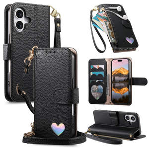 Étui magnétique pour cartes de crédit, coque de téléphone pour iPhone 16/16 Plus/17 Air/15/14 <span class=keywords><strong>Pro</strong></span>/13 Promax, étui portefeuille à bandoulière - Product Image 3