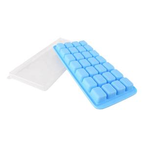 Moules à glaçons en plastique écologiques sans BPA avec couvercles, 24 cavités carrées, pour jus, aliments pour bébés, chocolat - Product Image 5