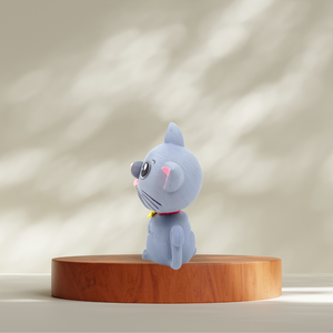 ตุ๊กตาแมวสีเทาแบบหัวโยกได้ ดีไซน์น่ารัก เหมาะสำหรับตกแต่งบ้าน โต๊ะทำงาน และเป็นของสะสมหรือของขวัญ - Product Image 1
