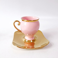 Nouveauté Ensemble de tasses à thé et soucoupes turques en porcelaine de luxe 12 pièces Ensemble de café en céramique avec boîte-cadeau pour les occasions