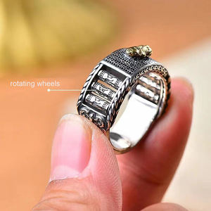 แหวนพิกเซียะเรโทรสำหรับผู้ชายผู้หญิงแหวนคู่รักหมุนได้ล้อมี<span class=keywords><strong>โชค</strong></span><span class=keywords><strong>ดี</strong></span>ฮ<span class=keywords><strong>วง</strong></span>จุ้ยแหวน - Product Image 2