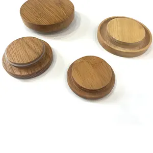 Customized Various Sizes Wooden Lid Decoration Dustproof Creative Wooden Silicone Seal Cup Lid