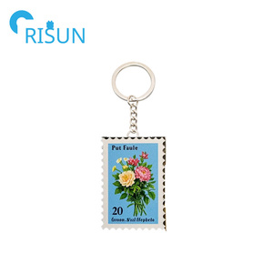 Portachiavi con Logo personalizzato con fiore personalizzato fin troppo bene portachiavi portachiavi con Logo personalizzato carta Co Cat Love francobollo Llavero - Product Image 3