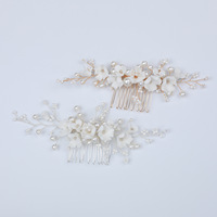 Perles faites à la main en argent personnalisées gratuites peignes à cheveux de mariée pièces de tête de cheveux de mariage en cristal de diamant d'or