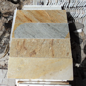 Dalles de quartzite jaune doré naturel, surface fendue, design moderne, applications extérieures, bord de piscine, salle de bain, villas - Product Image 6