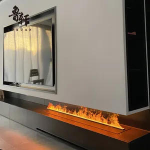 Otel yemek odası 3D atomize nemlendirici elektrikli şömine su buharı şömine LED su buharı buharı sisleme şömine