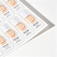 Etiquetas Personalizadas para Botellas de Base de Maquillaje Haoxuan, Adhesivos Transparentes de PET con Impresión UV Localizada con Tinta Blanca para Envases de Cosméticos