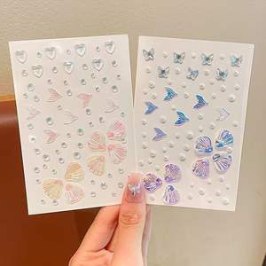 Pegatinas de Tatuajes Temporales 3D con Diamantes de Imitación, Joyería, Estrella, Corazón, Cara, Gema, Joyas Faciales y Corporales - Product Image 3