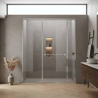 Cabine de douche coulissante carrée encadrée, porte en verre trempé transparent de 8 mm, design en alliage d'aluminium résistant à l'eau, personnalisable, moderne