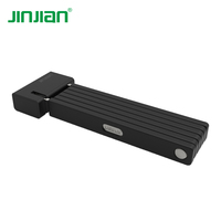 Kunci Lipat Sepeda Motor/Sepeda JinJian Model 825 Baja Karbon Berkualitas Tinggi Anti-Pemotongan Anti-Pencurian dengan Braket
