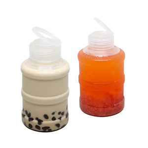 500ml 650ml 700ml Plastic Round Shape Bottle Drinks Bubble Tea Milk Big Container Soft Drinks PET Plastic bottles