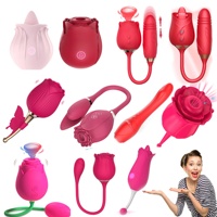 SacKnove Neuer Intimer Rosenförmiger Zungen-Leck-Nippel-Massage-Dildo Erwachsenen-Sexspielzeug Vaginaler Saug-Rosen-Vibrator für Frauen