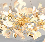 Lustre en céramique moderne à feuilles de ginkgo longues, personnalisé, pour hôtel, villa, décoration d'escalier, APCITL