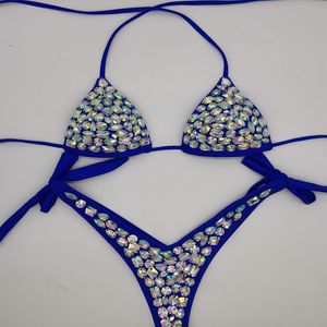 King Mcgreen Star Luxury Diamond Biquinis Sexy Crystal Bikinis Mujer Traje de baño Rhinestone Push up Traje de baño Mujer Night Club Wear - Product Image 1