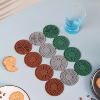 Tapis de tasse rond en Silicone, dessous de verre, antidérapant, isolant, support pour boisson chaude, accessoires de cuisine à domicile, 1 pièce