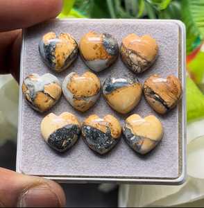 Cabochons en jaspe maligano naturel de haute qualité, dos plat, taille 12x12 mm, lot de 10 pièces en gros - Product Image 6