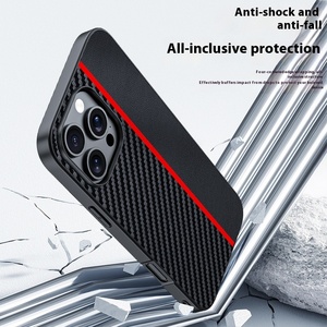 Custodia Ultra Sottile Antiurto Impermeabile in PU e Fibra di Carbonio per <span class=keywords><strong>iPhone</strong></span> 16 Pro Series - Product Image 1