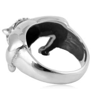 yunnique Men's <b>Titanium</b> Steel Animal <b>Ring</b> Steel Color Punk Style Gift Jewelry - Product Image 3