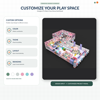 Équipement de terrain de jeux intérieur commercial pour enfants avec piscine à balles, toboggan, trampoline, bac à sable, carrousel, simulation de ville