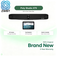 Barre vidéo tout-en-un Poly Studio X70 avec deux caméras 4K UHD, suivi vocal DirectorAI, réduction de bruit NoiseBlockAI pour salles Zoom et Microsoft Teams
