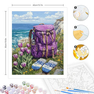 Pour CHENISTORY <span class=keywords><strong>violet</strong></span> sac à dos bricolage peinture par numéros Kits pour adultes paysage peinture acrylique sur toile pour la décoration intérieure - Product Image 6