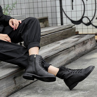 Kustom gaya baru kualitas tinggi kulit domba zip up sepatu hak pendek sepatu untuk wanita ukuran besar bulu tetap hangat