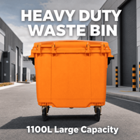 Conteneur à déchets de 1100L, grand volume, avec couvercle hermétique, robuste, durable, pour usage commercial et parcs, design empilable personnalisable, vente en gros, résistant aux intempéries