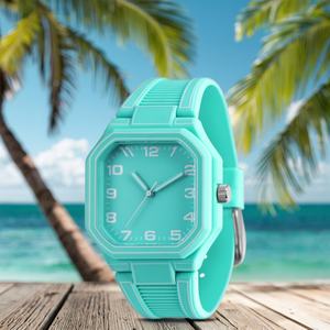 Reloj de Cuarzo para Hombre 2025, Nuevo Modelo, Diseño de Líneas Gruesas, Correa Azul, Octagonal, Logotipo Personalizado, 5BAR Resistente al Agua - Product Image 2