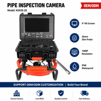 Caméra d'inspection de canalisation HD 9 pouces 20 mm 1080P étanche IP68 avec DVR
