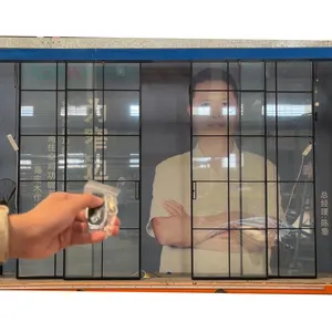 Puerta de vidrio transparente para balcón y oficina, control remoto, 5 + 5mm, 10mm, PDLC, película electrónica conmutable, puerta corredera de vidrio inteligente
