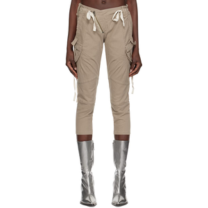 Conception de poche élégante pour femmes avec cordons de serrage pour ensemble veste <span class=keywords><strong>cargo</strong></span> <span class=keywords><strong>beige</strong></span> et <span class=keywords><strong>pantalon</strong></span> capri Streetwear décontracté - Product Image 4